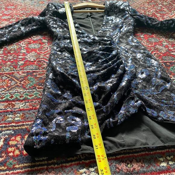 H:ours Teagan Sequin Mini Dress in Dusk Blue - Picture 9 of 11